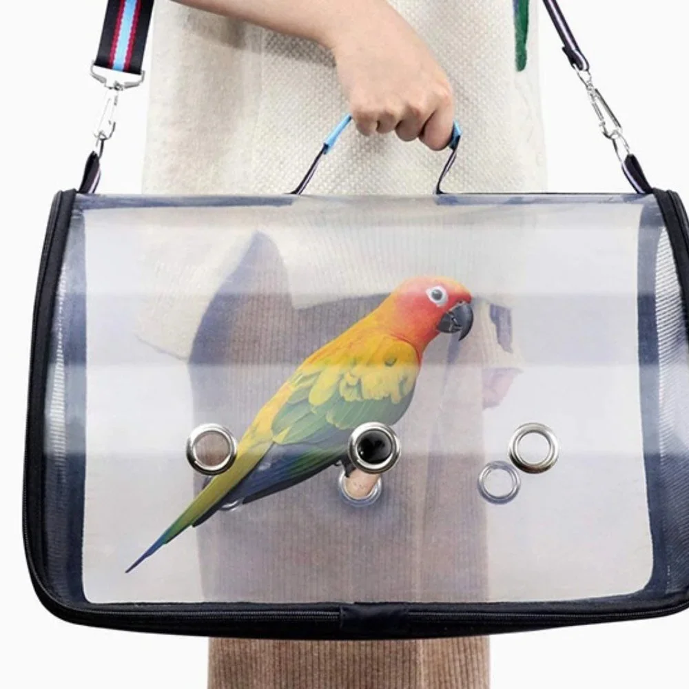 Final Sale- Small Animal Carrier Breathable Travel Cage W/Perch Mesh Folding Bag